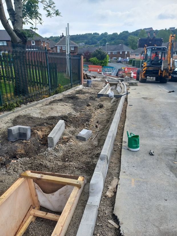 Formwork for rain gardens and Eden Kerb new product trial