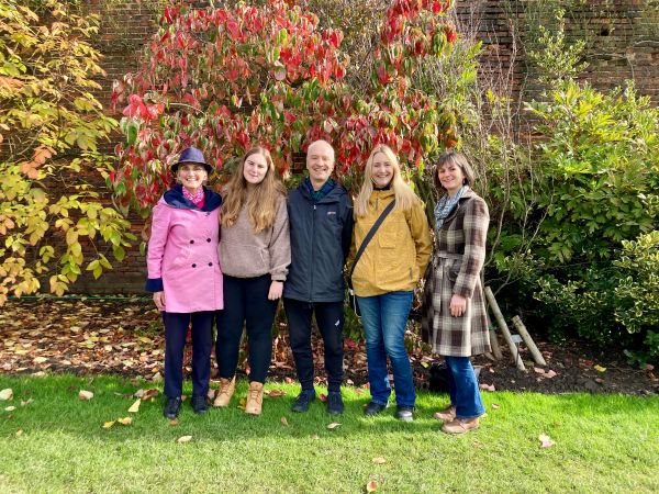 The 2B Team of 5 people with shrub border at National Trust Nostell Priory